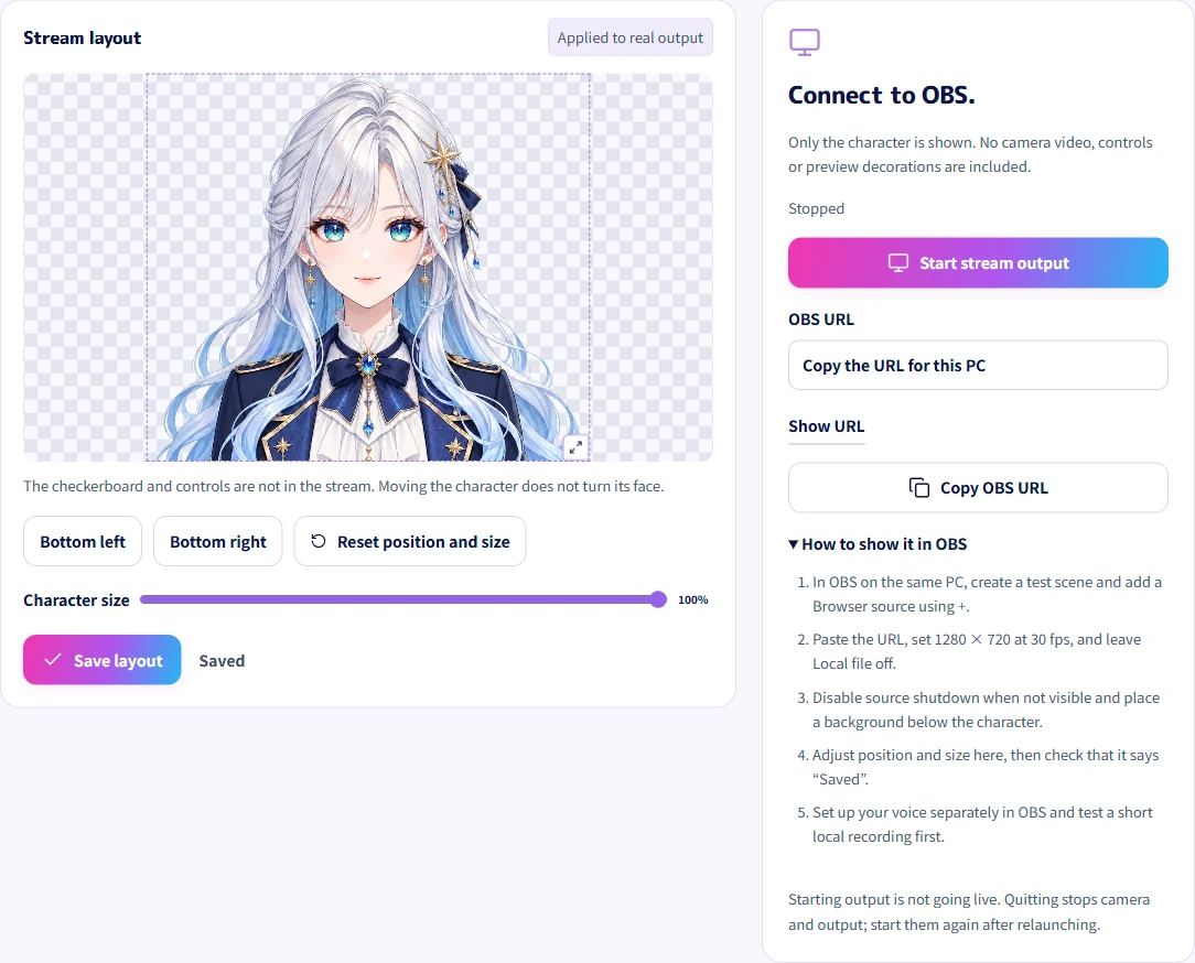 Stream setup in the new app